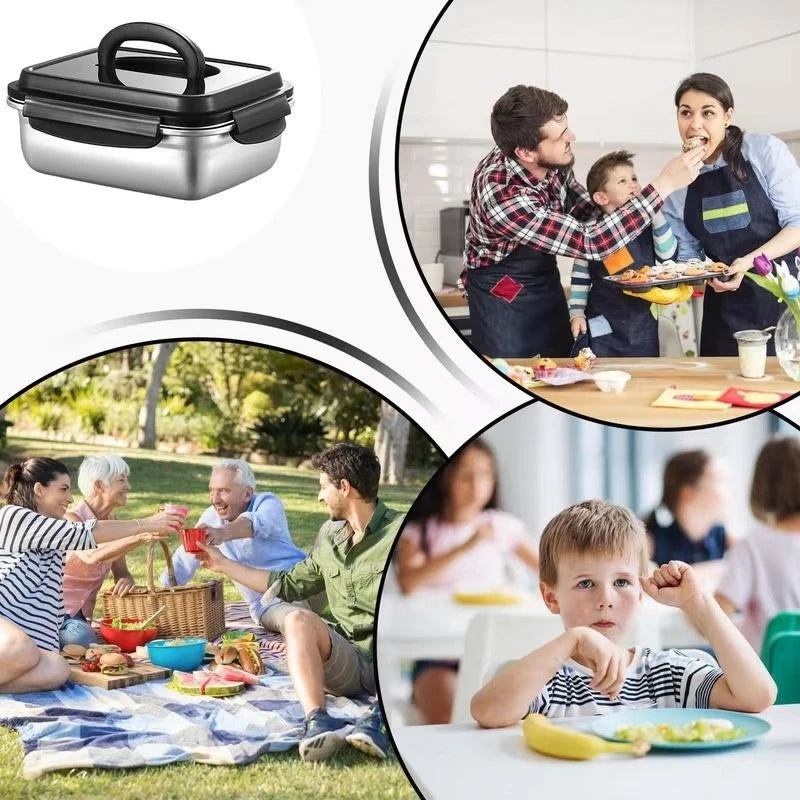 Stainless Steel Lunch Box With Handle Lid