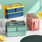Kids Double Layer Microwave Bento Box Set