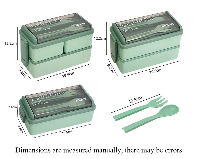 Kids Double Layer Microwave Bento Box Set