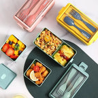 Kids Double Layer Microwave Bento Box Set