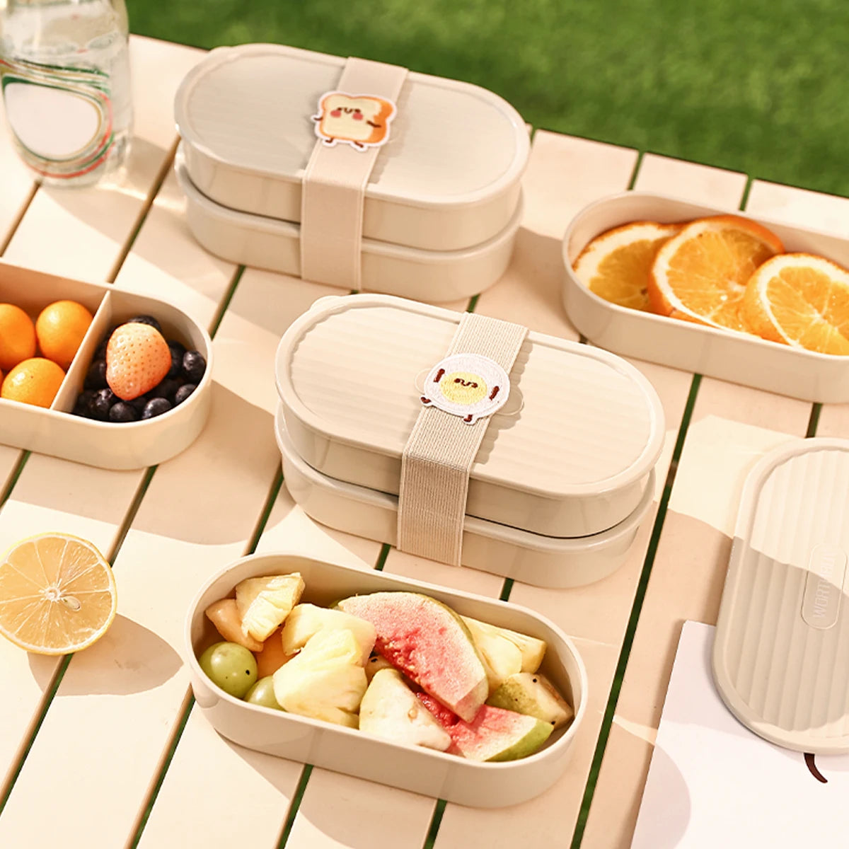 WORTHBUY 730ML Double Layer Picnic Bento Box