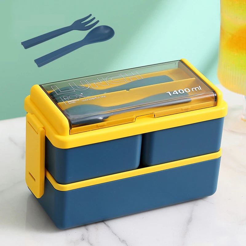 Kids Double Layer Microwave Bento Box Set